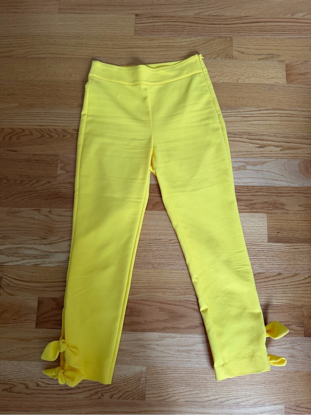 Zara Yellow Bow-Accent Dress pants